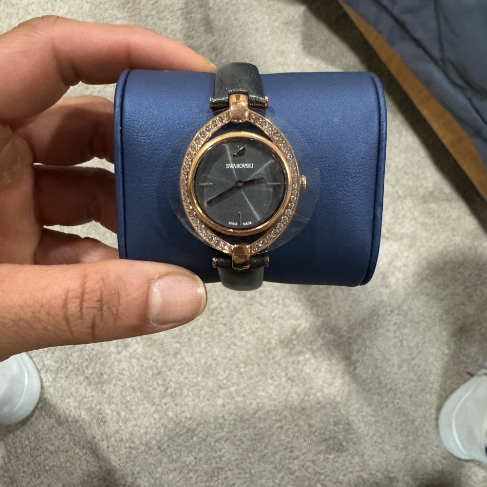Swarovski Black and Gold Timepiece